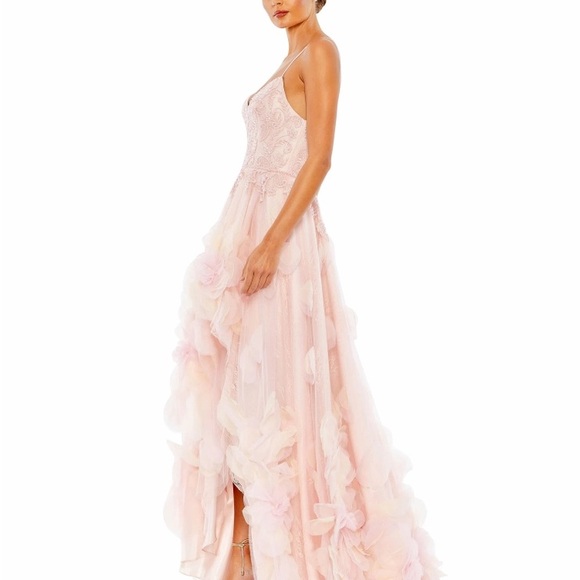 NWT Mac Duggal Pink Ruffled Appliquéd  Tiered Gown for Prom 11293 - Picture 11 of 12